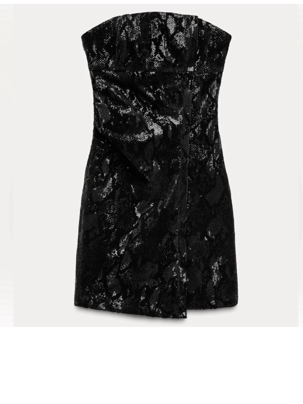 Black Sequin Strapless Party Dress